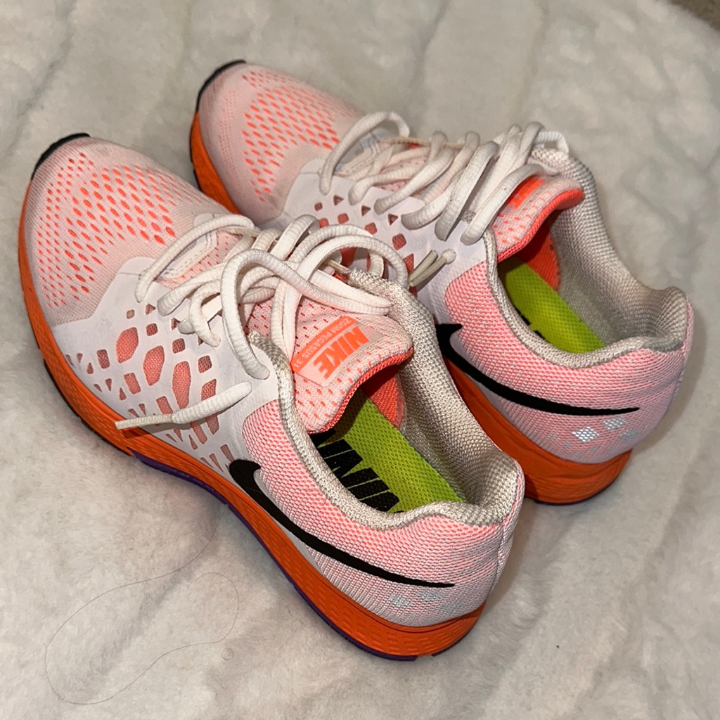 Nike Orange And White Athletic Shoes Lightweight Mesh
